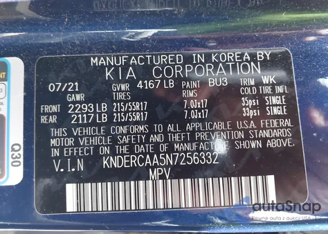 2022 Kia Seltos Ex z USA, uszkodzony, nr VIN KNDERCAA5N7256332